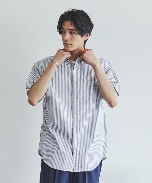 coen(コーエン)の「ストライプレギュラー半袖シャツ(シャツ/ブラウス・メンズ・ネイビー/グレー・SMALL/MEDIUM/LARGE/X-LARGE)」の13枚目の写真