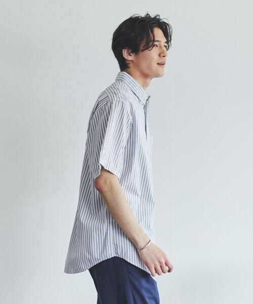 coen(コーエン)の「ストライプレギュラー半袖シャツ(シャツ/ブラウス・メンズ・ネイビー/グレー・SMALL/MEDIUM/LARGE/X-LARGE)」の14枚目の写真