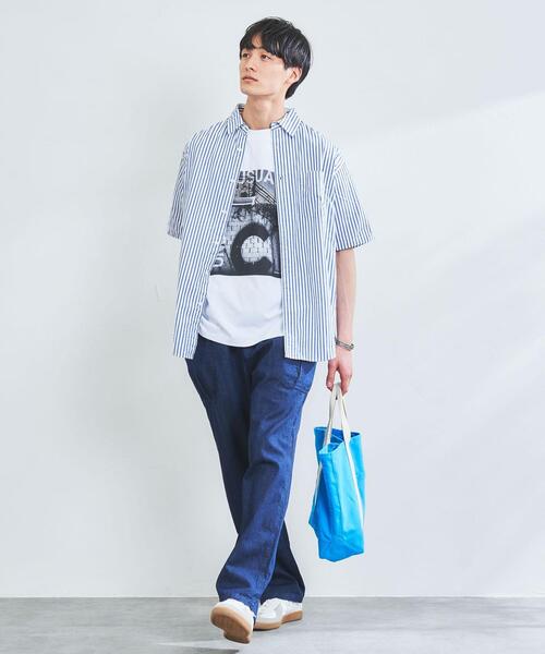 coen(コーエン)の「ストライプレギュラー半袖シャツ(シャツ/ブラウス・メンズ・ネイビー/グレー・SMALL/MEDIUM/LARGE/X-LARGE)」の19枚目の写真