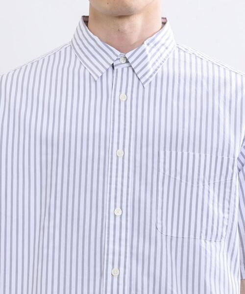 coen(コーエン)の「ストライプレギュラー半袖シャツ(シャツ/ブラウス・メンズ・ネイビー/グレー・SMALL/MEDIUM/LARGE/X-LARGE)」の5枚目の写真