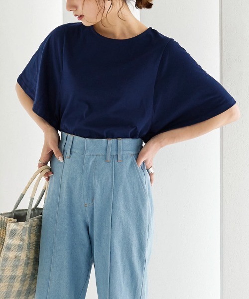KOBE LETTUCE(コウベレタス)の「ウイングスリーブプルオーバー(Tシャツ/カットソー・レディース・ネイビー/ベージュ/ブラック/ホワイト/ライトグリーン・FREE)」の5枚目の写真