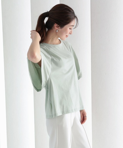KOBE LETTUCE（コウベレタス）の「ウイングスリーブプルオーバー（Tシャツ/カットソー・レディース・ネイビー/ベージュ/ブラック/ホワイト/ライトグリーン・FREE）」の8枚目の写真