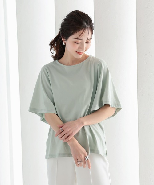 KOBE LETTUCE（コウベレタス）の「ウイングスリーブプルオーバー（Tシャツ/カットソー・レディース・ネイビー/ベージュ/ブラック/ホワイト/ライトグリーン・FREE）」の20枚目の写真