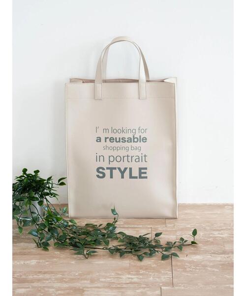 AMERICAN HOLIC（アメリカンホリック）の「プリントショッパーバッグ（トートバッグ・レディース・アイボリー/ピンク・FREE）」の3枚目の写真