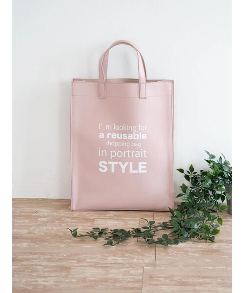 AMERICAN HOLIC（アメリカンホリック）の「プリントショッパーバッグ（トートバッグ・レディース・アイボリー/ピンク・FREE）」の4枚目の写真