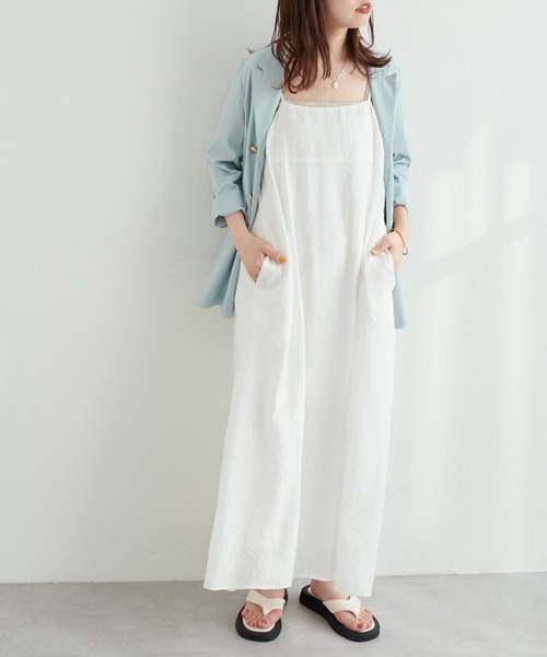 natural couture(ナチュラルクチュール)の「シアーストライプ前後2WAYキャミワンピース(ワンピース・レディース・ブラック/イエロー/ピンク/オフホワイト/サックスブルー・FREE)」の15枚目の写真