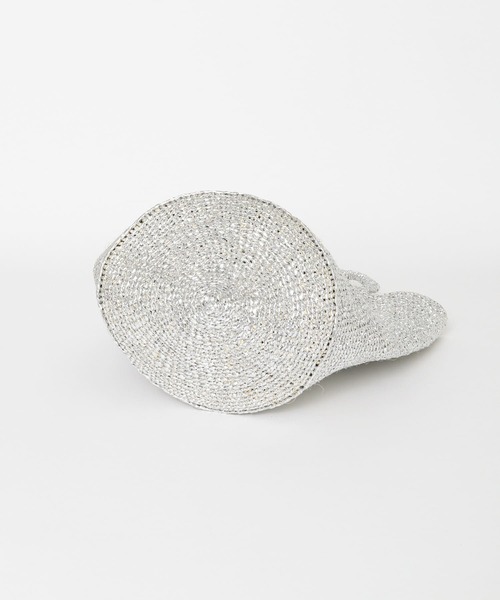 URBAN RESEARCH DOORS（アーバンリサーチドアーズ）の「アフリカンスクエア　プラスチックサイザルバッグ（トートバッグ・レディース・シルバー・-）」の3枚目の写真