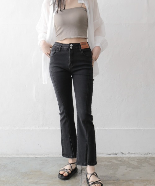 Alite cloth(アリーテクロス)の「フロントスソスリットデニムパンツ(デニムパンツ・レディース・ブルー/ブラック・L/M/XS/S)」の6枚目の写真