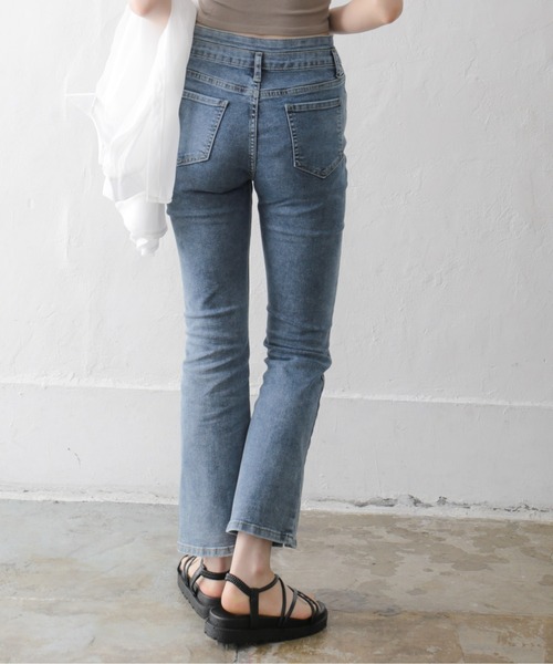 Alite cloth(アリーテクロス)の「フロントスソスリットデニムパンツ(デニムパンツ・レディース・ブルー/ブラック・L/M/XS/S)」の10枚目の写真