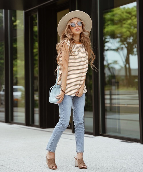 esutoreja（エストレジャ）の「ボーダーTシャツ（Tシャツ/カットソー・レディース・ベージュ・FREE）」の7枚目の写真