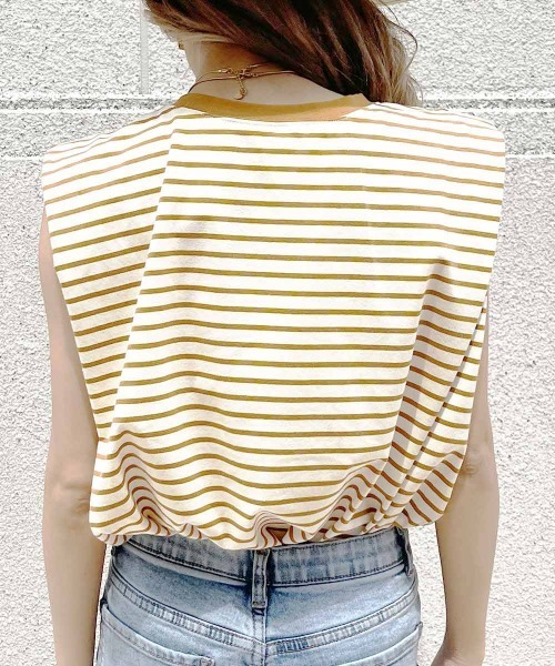 esutoreja（エストレジャ）の「ボーダーTシャツ（Tシャツ/カットソー・レディース・ベージュ・FREE）」の5枚目の写真