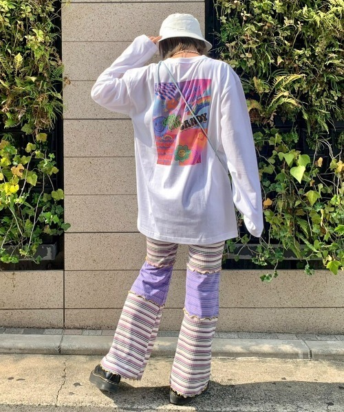 Candy Stripper(キャンディストリッパー)の「CANDY JOIN UP BORDER FLARE パンツ(その他パンツ・レディース・パープル/ピンク/イエロー・2)」の11枚目の写真