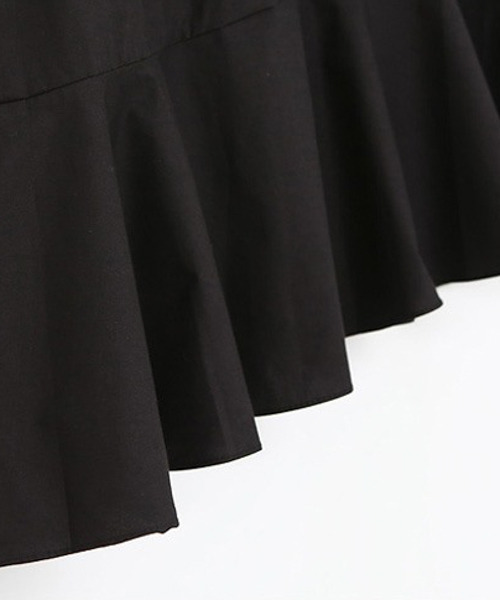 AMELY(エミリー)の「アシンメトリーペプラムトップス(Tシャツ/カットソー・レディース・ホワイト/ブラック・S/M/L)」の8枚目の写真