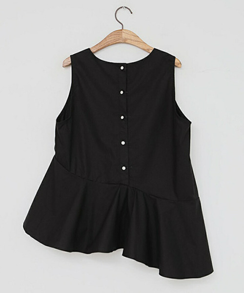 AMELY(エミリー)の「アシンメトリーペプラムトップス(Tシャツ/カットソー・レディース・ホワイト/ブラック・S/M/L)」の13枚目の写真