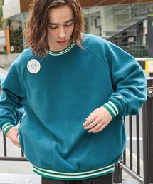 DISCUS ATHLETIC/ディスカス アスレチック フリースラグランクルーオーバーサイズリブラインスウェット