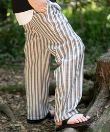 417 EDIFICE | リネン ストライプ イージー パンツ(その他パンツ)