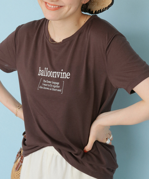 B.C STOCK（ベーセーストック）の「balloonvine ロゴTEE（Tシャツ/カットソー・レディース・ブラック/ホワイト/ブラウン・FREE）」の5枚目の写真