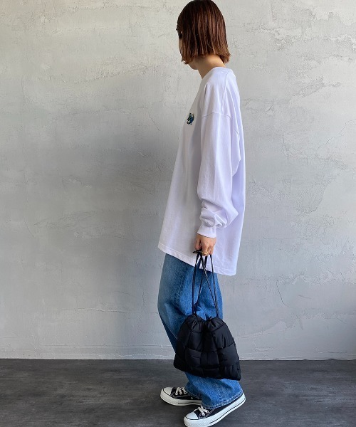 BEN DAVIS（ベンデイビス）の「[BEN DAVIS/ベンデイビス] ワンポイントロゴ刺繍ロンT（Tシャツ/カットソー・レディース・チャコールグレー/ブルー/オフホワイト・M/L）」の8枚目の写真