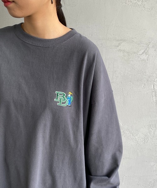 BEN DAVIS（ベンデイビス）の「[BEN DAVIS/ベンデイビス] ワンポイントロゴ刺繍ロンT（Tシャツ/カットソー・レディース・チャコールグレー/ブルー/オフホワイト・M/L）」の18枚目の写真