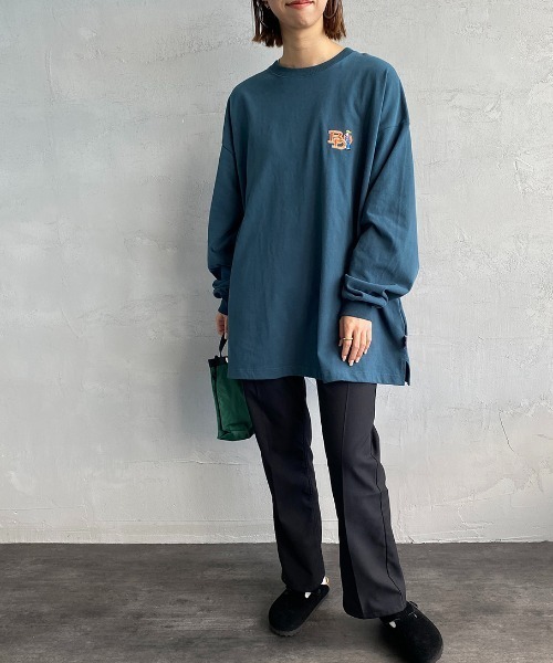 BEN DAVIS（ベンデイビス）の「[BEN DAVIS/ベンデイビス] ワンポイントロゴ刺繍ロンT（Tシャツ/カットソー・レディース・チャコールグレー/ブルー/オフホワイト・M/L）」の6枚目の写真
