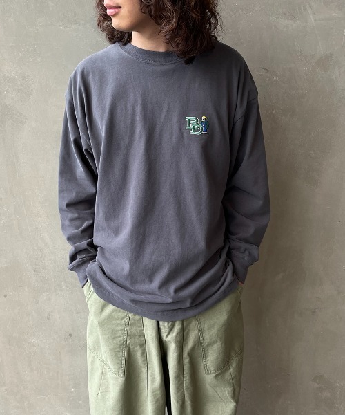 BEN DAVIS（ベンデイビス）の「[BEN DAVIS/ベンデイビス] ワンポイントロゴ刺繍ロンT（Tシャツ/カットソー・レディース・チャコールグレー/ブルー/オフホワイト・M/L）」の4枚目の写真
