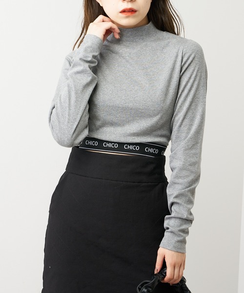 Chico（チコ）の「【2022AW】ハイネック裾ゴムショート丈ロンT（T