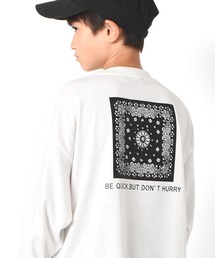 GLAZOS | 天竺・ビッグシルエットバンダナバックプリント長袖Tシャツ(Tシャツ/カットソー)