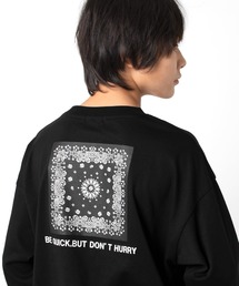 GLAZOS | 天竺・ビッグシルエットバンダナバックプリント長袖Tシャツ(Tシャツ/カットソー)