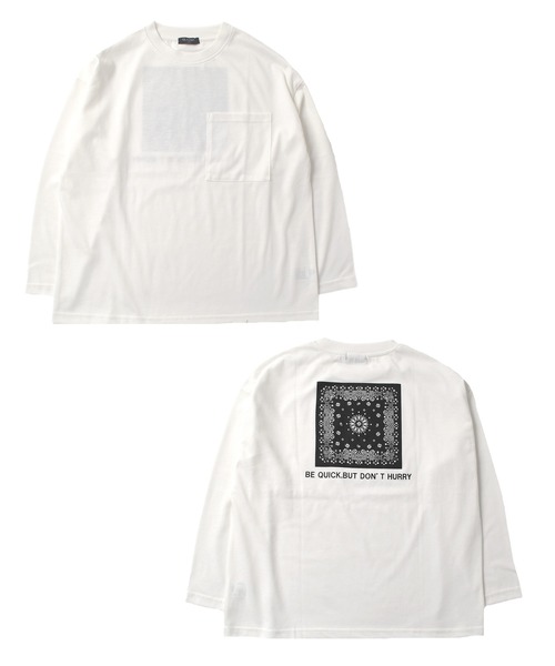 GLAZOS（グラソス）の「天竺・ビッグシルエットバンダナバックプリント長袖Tシャツ（Tシャツ/カットソー・キッズ・ホワイト/ブラック/グリーン・130cm/140cm/150cm/160cm/170cm）」の15枚目の写真