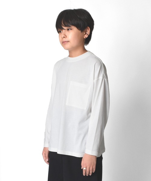 GLAZOS（グラソス）の「天竺・ビッグシルエットバンダナバックプリント長袖Tシャツ（Tシャツ/カットソー・キッズ・ホワイト/ブラック/グリーン・130cm/140cm/150cm/160cm/170cm）」の7枚目の写真