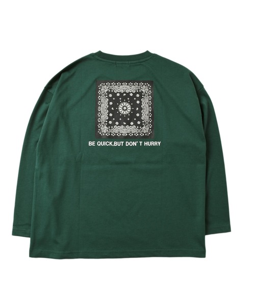 GLAZOS（グラソス）の「天竺・ビッグシルエットバンダナバックプリント長袖Tシャツ（Tシャツ/カットソー・キッズ・ホワイト/ブラック/グリーン・130cm/140cm/150cm/160cm/170cm）」の14枚目の写真