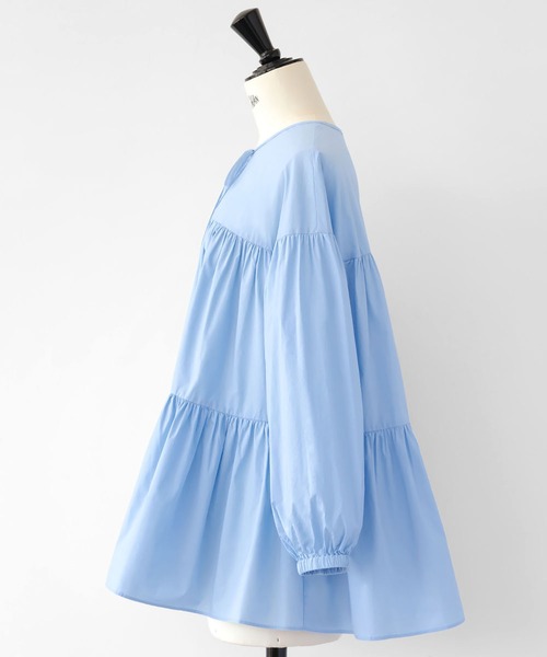 ELFRANK（エルフランク）の「【綿100％使用】ボリューム袖ティアードブラウス（シャツ/ブラウス・レディース・ブラック/オフホワイト/ピンク/ブルー/ラベンダー・FREE）」の18枚目の写真