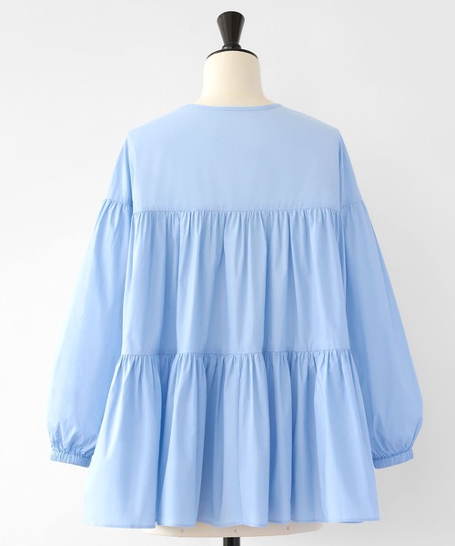 ELFRANK（エルフランク）の「【綿100％使用】ボリューム袖ティアードブラウス（シャツ/ブラウス・レディース・ブラック/オフホワイト/ピンク/ブルー/ラベンダー・FREE）」の19枚目の写真