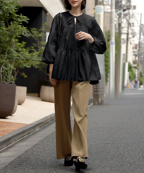 ELFRANK エルフランク　￼ボリューム袖ティアードブラウス EL3517EW00043_thumb.jpg