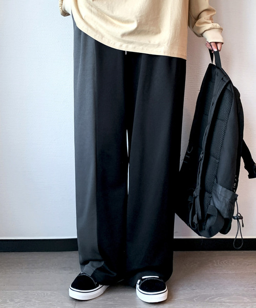 neos(ネオス)の「【neos -addictive design-】ルーズシルエット 切替 ライン セミワイド パンツ(その他パンツ・メンズ・ワインレッド/グレー/ブラック・LARGE/MEDIUM)」の2枚目の写真
