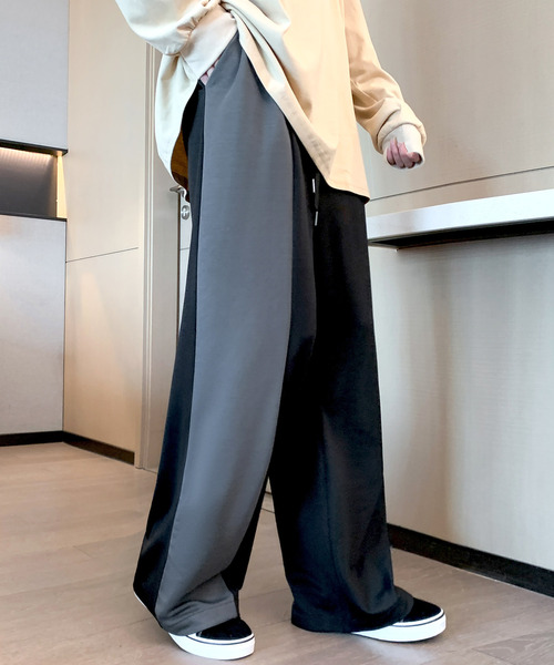 neos(ネオス)の「【neos -addictive design-】ルーズシルエット 切替 ライン セミワイド パンツ(その他パンツ・メンズ・ワインレッド/グレー/ブラック・LARGE/MEDIUM)」の4枚目の写真