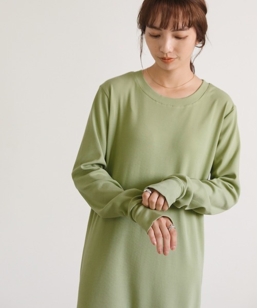 select MOCA（セレクトモカ）の「サーマルロング丈ワンピース（ワンピース・レディース・アイボリー/ブラック/グリーン・FREE）」の8枚目の写真
