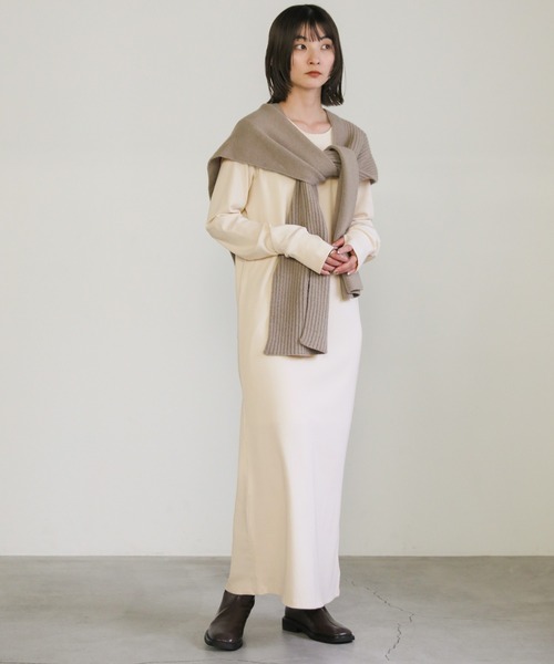 select MOCA（セレクトモカ）の「サーマルロング丈ワンピース（ワンピース・レディース・アイボリー/ブラック/グリーン・FREE）」の20枚目の写真