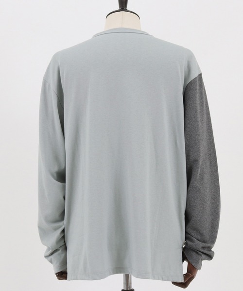 FACTOTUM（ファクトタム）の「mlt3970- Block Color Scheme & Key-neck Long-sleeve T-Shirt カットソー（Tシャツ/カットソー・メンズ・ホワイト/ブラック/ブルー系その他・48/44/46）」の20枚目の写真