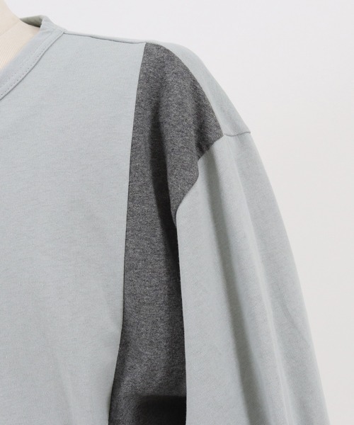 FACTOTUM（ファクトタム）の「mlt3970- Block Color Scheme & Key-neck Long-sleeve T-Shirt カットソー（Tシャツ/カットソー・メンズ・ホワイト/ブラック/ブルー系その他・48/44/46）」の22枚目の写真