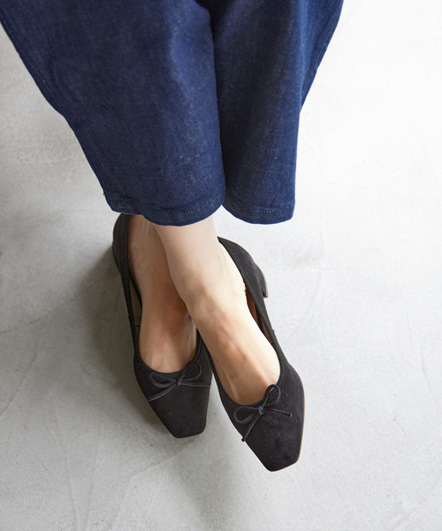 SLOBE IENA(スローブイエナ)の「《WEB限定》SLOBE IENA スクエアバレエシューズ(バレエシューズ・レディース・ブラック/オレンジ/グリーン・22.5cm/23cm/23.5cm/24cm/24.5cm)」の7枚目の写真