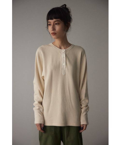 BLACK BY MOUSSY（ブラックバイマウジー）の「henley neck rib tops