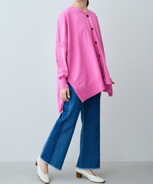 IEDIT(イディット)の「IEDIT からだが泳ぐオーバーサイズが女っぽい 綿100%ゆるひらニットカーディガン(カーディガン/ボレロ・レディース・ブルー/チャコールグレー/キャメル/ピンク/ブルー系その他/ブラック/グレイッシュベージュ/グリーン・MEDIUM/LARGE/XX-LARGE/X-LARGE/SMALL/XXX-LARGE)」の18枚目の写真