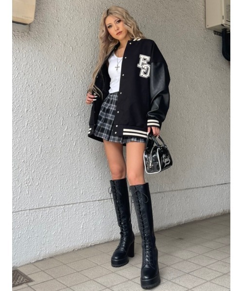 EGOIST（エゴイスト）の「ワイドプリーツミニスカート（スカート・レディース・ブラック/マルチ/キャメル・S/M）」の6枚目の写真