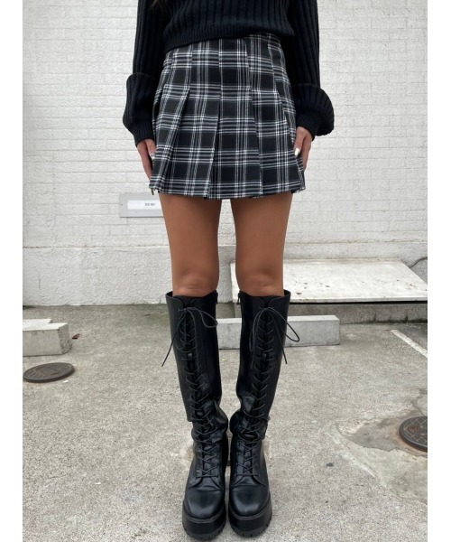 EGOIST（エゴイスト）の「ワイドプリーツミニスカート（スカート・レディース・ブラック/マルチ/キャメル・S/M）」の22枚目の写真