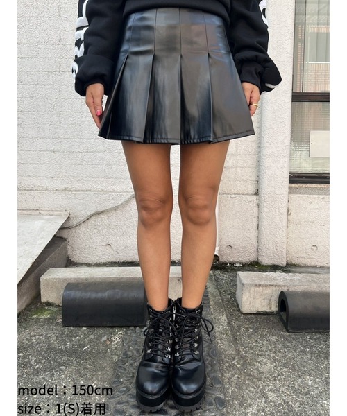 EGOIST（エゴイスト）の「ワイドプリーツミニスカート（スカート・レディース・ブラック/マルチ/キャメル・S/M）」の21枚目の写真