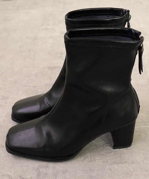 IAMUSE（アイアミューズ）の「スクエアトゥミドルブーツ S0782【IAMUSE】（ブーツ・レディース・アイボリー/ブラック・23cm/24cm/23.5cm/24.5cm）」の7枚目の写真