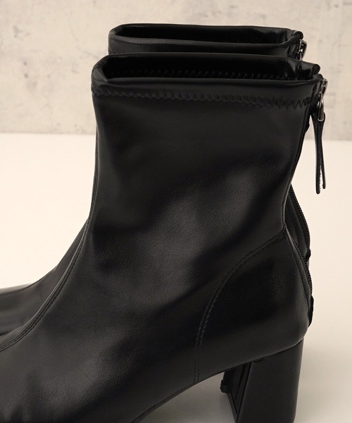 IAMUSE（アイアミューズ）の「スクエアトゥミドルブーツ S0782【IAMUSE】（ブーツ・レディース・アイボリー/ブラック・23cm/24cm/23.5cm/24.5cm）」の13枚目の写真