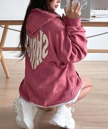 Dalfwin | 再販決定 2023SS 春新作 韓国ファッション パーカー スウェット レディース ユニセックス 男女兼用 ペア　SHAKERプリントフーディー オーバーサイズ ビッグシルエット ハートプリント(パーカー)