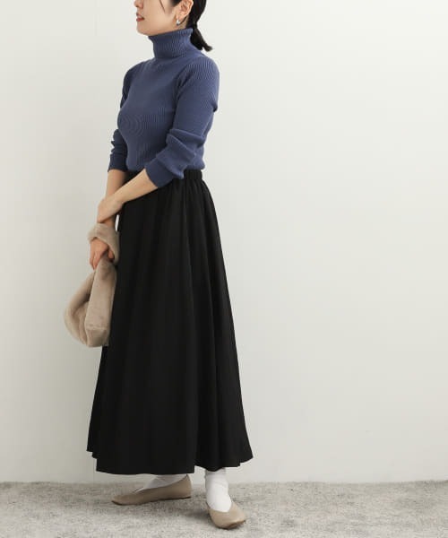 URBAN RESEARCH DOORS（アーバンリサーチドアーズ）の「ギャザーロングスカート（スカート・レディース・モカ/イエロー系その他/ブラック・MEDIUM）」の20枚目の写真